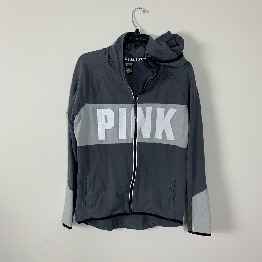 Pink athletic sweatshirt grey size small